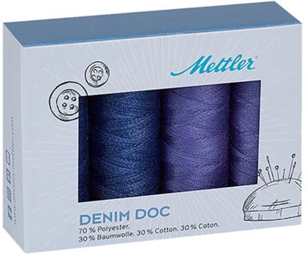 Box fil à coudre DENIM doc 4-kit Mettler 100m